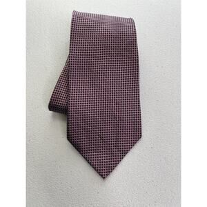 Geoffrey Beene Red, Pink, Blue Geometric Pattern 100% Silk Handmade Tie NWOT